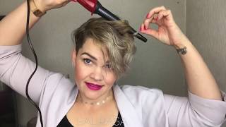 How I curl short hair  pixiecut Tutorial [upl. by Ancel286]