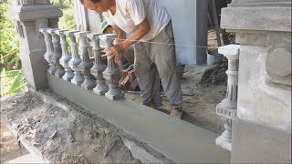 Installing a precast balustrade  How To Make a Concrete Railing For House [upl. by Ranit908]