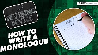 How To WRITE A MONOLOGUE [upl. by Amuh]