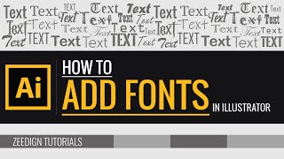 How to add fonts to Illustrator  Quick amp Simple Method  Zeedign Tutorials [upl. by Raimondo]