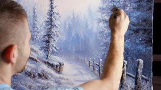 Beginner Friendly Winter Landscape Painting [upl. by Jacobine810]