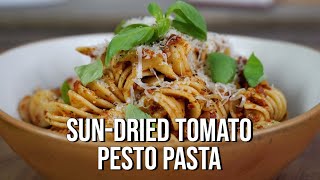 SunDried Tomato Pesto Pasta  The Tastiest Recipe [upl. by Ednutabab287]