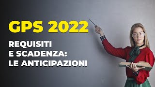 GPS 2022 requisiti e scadenza anticipazioni [upl. by Nawiat]