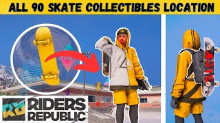 ALL 90 SKATE Collectables Location  Riders Republic [upl. by Anilram106]