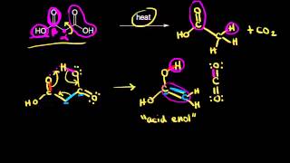 Decarboxylation  Carboxylic acids and derivatives  Organic chemistry  Khan Academy [upl. by Aizatsana]