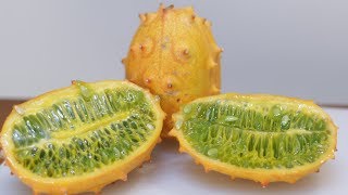 How to Eat a Kiwano Melon  Horned Melon Taste Test [upl. by Jen]