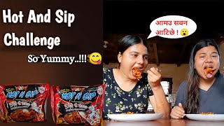 Hot and Sip Challenge  Binu Adhikari  Dikshya Adhikari [upl. by Naie]