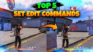 TOP 5 SetEdit Commands For 100 Headshot Rate 😍 [upl. by Eanert279]