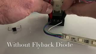 Flyback Diode on a Relay Without and With [upl. by Maleki]