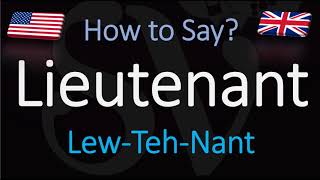 How to Pronounce Lieutenant CORRECTLY [upl. by Azial777]