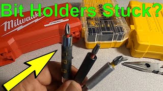 Bit Holders Stuck Simple Solution DeWalt Milwaukee [upl. by Eikin]