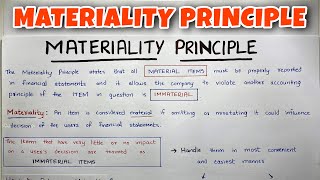 Materiality Principle EXPLAINED  By Saheb Academy [upl. by Aihsekin]