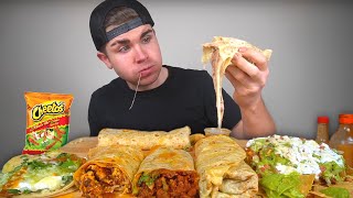 Cheesy Mexican Food Mukbang Round 2 Burritos Loaded Tostada Fish Taco [upl. by Eberly]