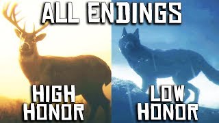 Red Dead Redemption 2  ALL 8 ENDINGS Low amp High Honour PC 4K [upl. by Yecats876]