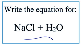 NaCl  H2O Sodium chloride  Water [upl. by Hagi520]