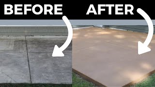 How to Stain Concrete simple DIY method [upl. by Delahk855]