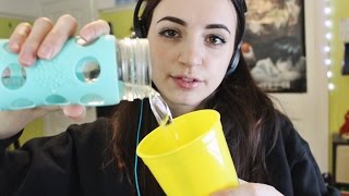 ASMR Water Bottle Spraying Tapping Sounds With Whispers [upl. by Aniratac]