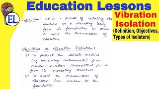 Vibration Isolation  Definition Objectives Types  Vibration isolation and Transmissibility [upl. by Spector]