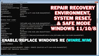 How to Repair Windows Recovery Environment Windows RE Fix ReAgentC Errors Windows 11 amp 10 [upl. by Nohpets]