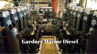 Gardner Marine Diesel  mirrored pair of 6L3B and 3LW Auxiliary [upl. by Nomrej733]