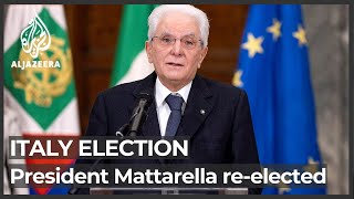 Italian President Sergio Mattarella reelected ending impasse [upl. by Morrell669]