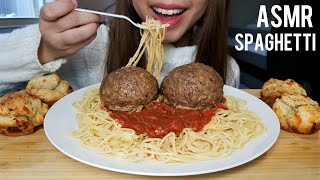 ASMR SPAGHETTI AND CHEESY GIANT MEATBALLS  Eating Sounds  No Talking [upl. by Eilitan]