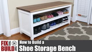 DIY Shoe Storage Bench  How to Build [upl. by Enelaj]