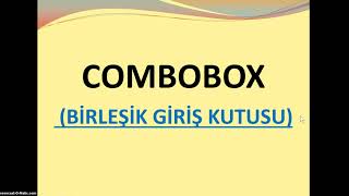 EXCEL COMBOBOX BİRLEŞİK GİRİŞ KUTUSU [upl. by Axela]