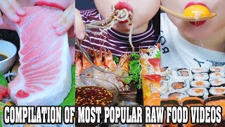 ASMR COMPILATION OF MOST POPULAR RAW FOOD VIDEOS ON MY CHANNEL  LINHASMR [upl. by Anyotal]