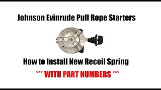 Repair Johnson Evinrude Outboard Recoil Starters [upl. by Ryon]