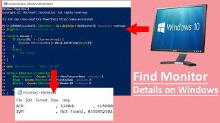 How to find the Monitor Model and Serial Number Windows 10 [upl. by Enyehc]