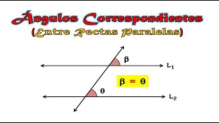 Ángulos Correspondientes entre rectas paralelas Para estudiantes de secundaria [upl. by Druci]