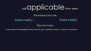 Applicable Meaning And Pronunciation  Audio Dictionary [upl. by Ethelda]