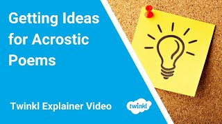 How To Get Ideas For Acrostic Poems [upl. by Llebasi462]