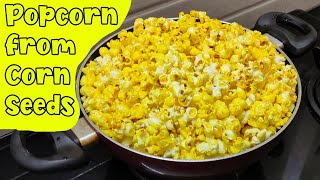 How to Make Popcorn from Corn Seeds  Pop Popcorn from Corn Kernels  Make Popcorn at Home with Corn [upl. by Knighton725]