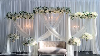 DIY  Elegant White Floral Backdrop [upl. by Arotal428]