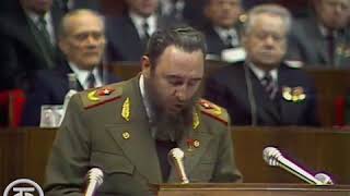 Fidel Castro speech at the 26th Congress of the CPSU English subtitles [upl. by Siravrat790]