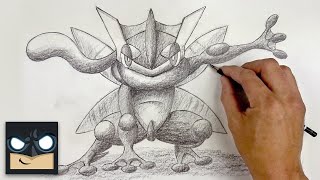 How To Draw Ash Greninja  Pokemon Sketch Tutorial [upl. by Sapphira]