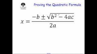 Deriving the Quadratic Formula [upl. by Gant]