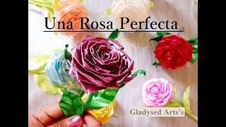 COMO HACER UNA ROSA CON CINTAS PASO A PASO How to Make Rose DIY [upl. by Aidin]