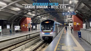 Hyderabad Metro in 4K  Gandhi Bhavan to Hitec City [upl. by Llered]