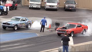 1969 Mustang vs 1967 Mustang Drag Race [upl. by Yelsek]