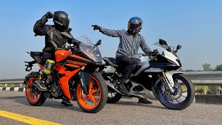 Yamaha R15M VS Ktm RC200 2022  Race Till Their Potential [upl. by Rodriguez]