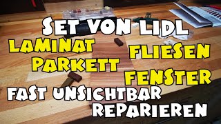 Anwendung Lidl  PARKSIDE® Reparaturset für Fliesen Laminat Parkett Fenster PLPRS 15 B3 [upl. by Merlin]