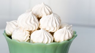 Vanilla Meringue Cookies Recipe  meringue kisses [upl. by Elleimac]