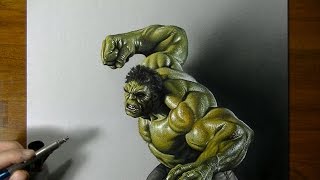 Drawing Hulk vs Marcello Barenghi  How to draw 3D Art [upl. by Ayahc]