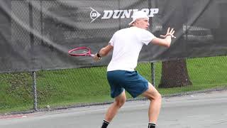 Denis Shapovalov backhand and forehand court level [upl. by Dnumyar]