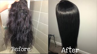 HOW TO Revive your Human hair wig with fabric softener [upl. by Nylad554]