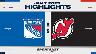 NHL Highlights  Rangers vs Devils  January 7 2023 [upl. by Ajssatsan]