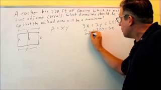 Calculus Optimization Problems Fencing Problem [upl. by Bernardine932]